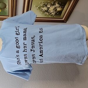 Tom Petty song lyrics tee shirt Fruit of the Loom vintage size M sky blue
